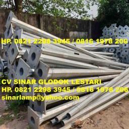 Tiang Lampu Jalan PJU Galvanis Octagonal 6m